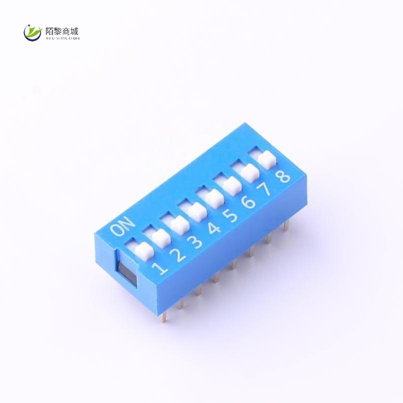 全新原装DS-08BLP正品/8位,2.54mm,180度蓝色,侧插凸柄