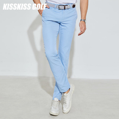 KISSKISSGOLF男士素色长裤高尔夫运动休闲裤春夏透气排汗裤子男