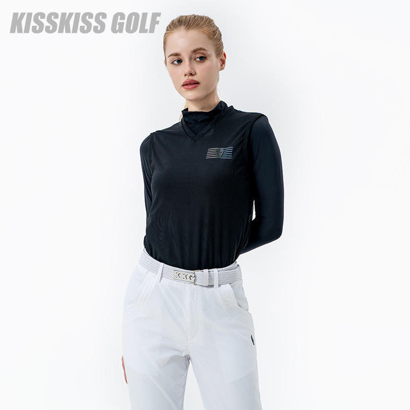 KISSKISSGOLF高尔夫女士两件套长袖T恤运动休闲透气防晒速干上衣