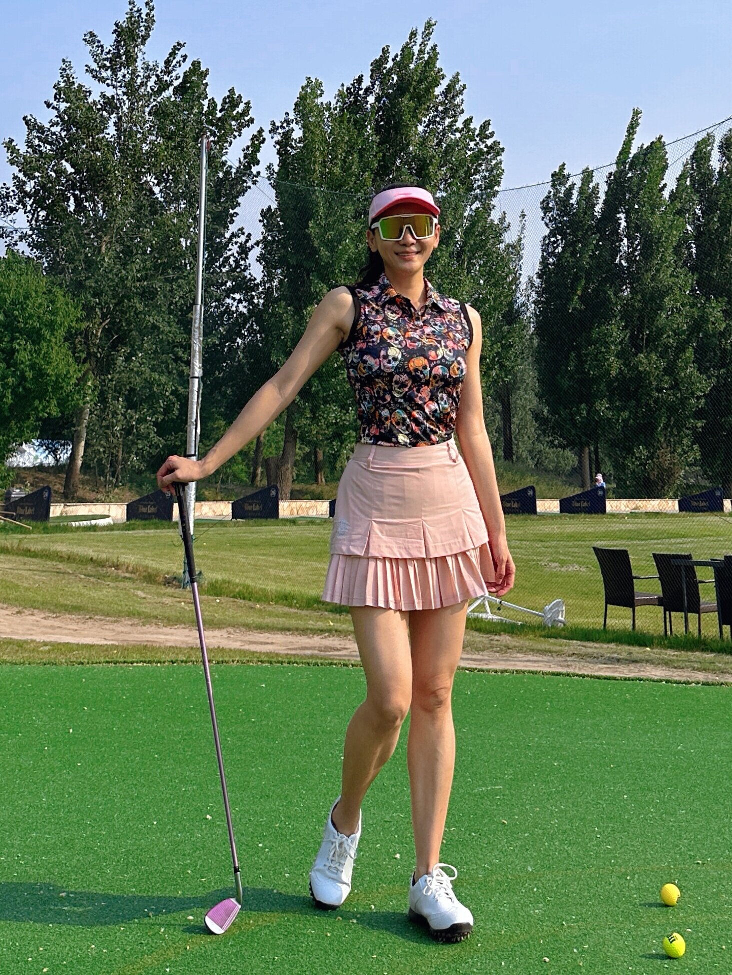 KSSKSSGOLF骷髅王系列-高尔夫女装无袖印花短袖T恤运动时尚上衣
