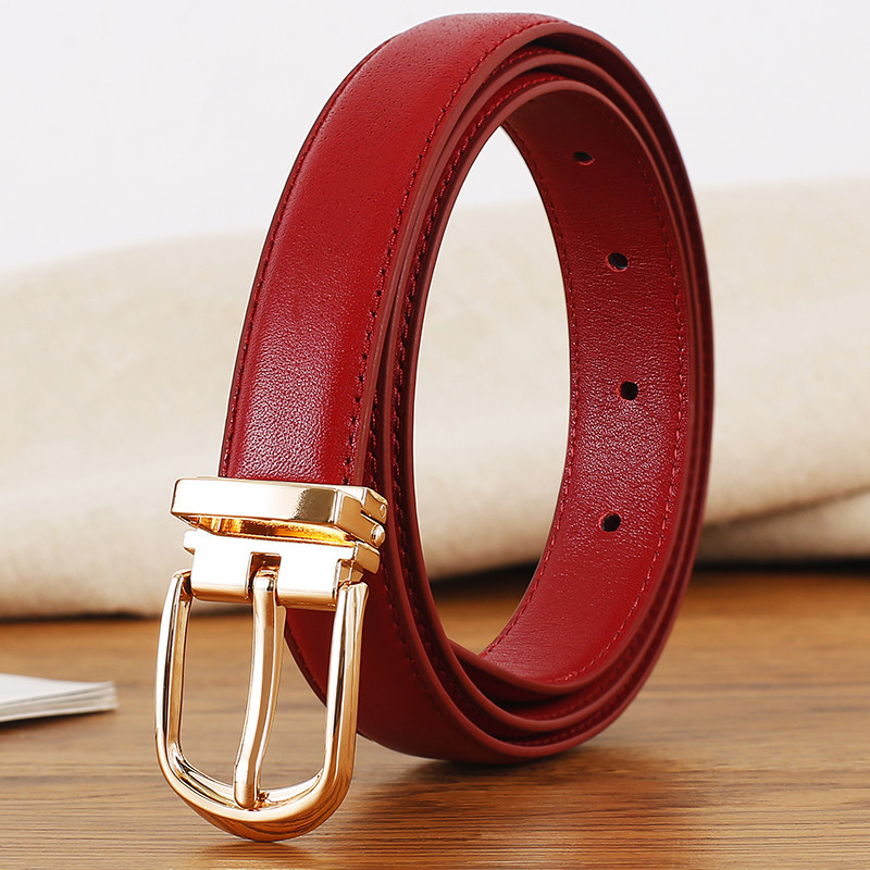 皮带女真皮腰带细头层牛皮休闲牛仔裤百搭裤带窄针扣白红色简约潮,服饰配件/皮带/帽子/围巾,腰带/皮带/腰链,淘宝优惠券,粉丝福利购,淘宝优惠卷