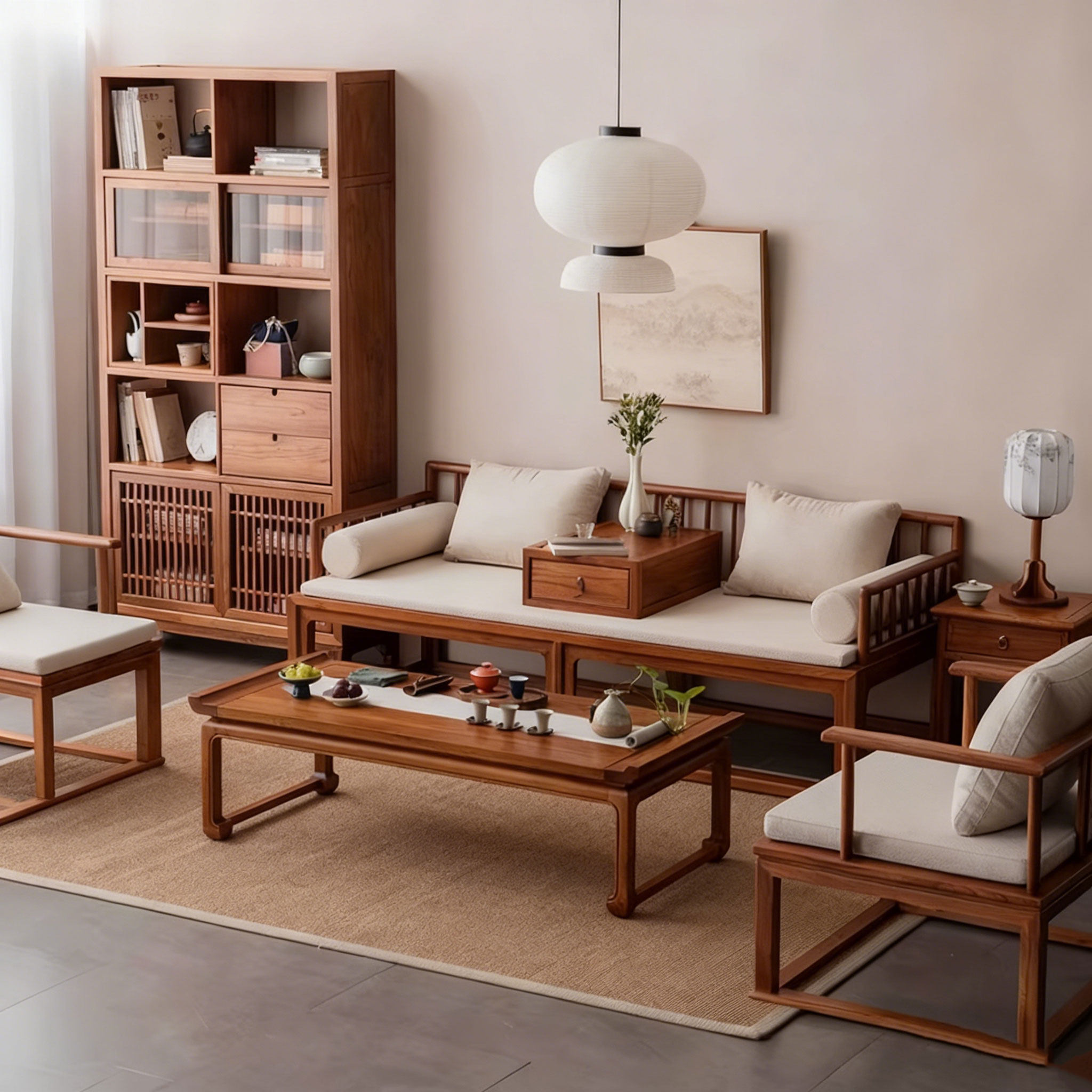 新中式北美黑胡桃木罗汉床新款禅意小户型客厅白蜡木沙发床推拉床,住宅家具,沙发+茶几,淘宝优惠券,粉丝福利购,淘宝优惠卷