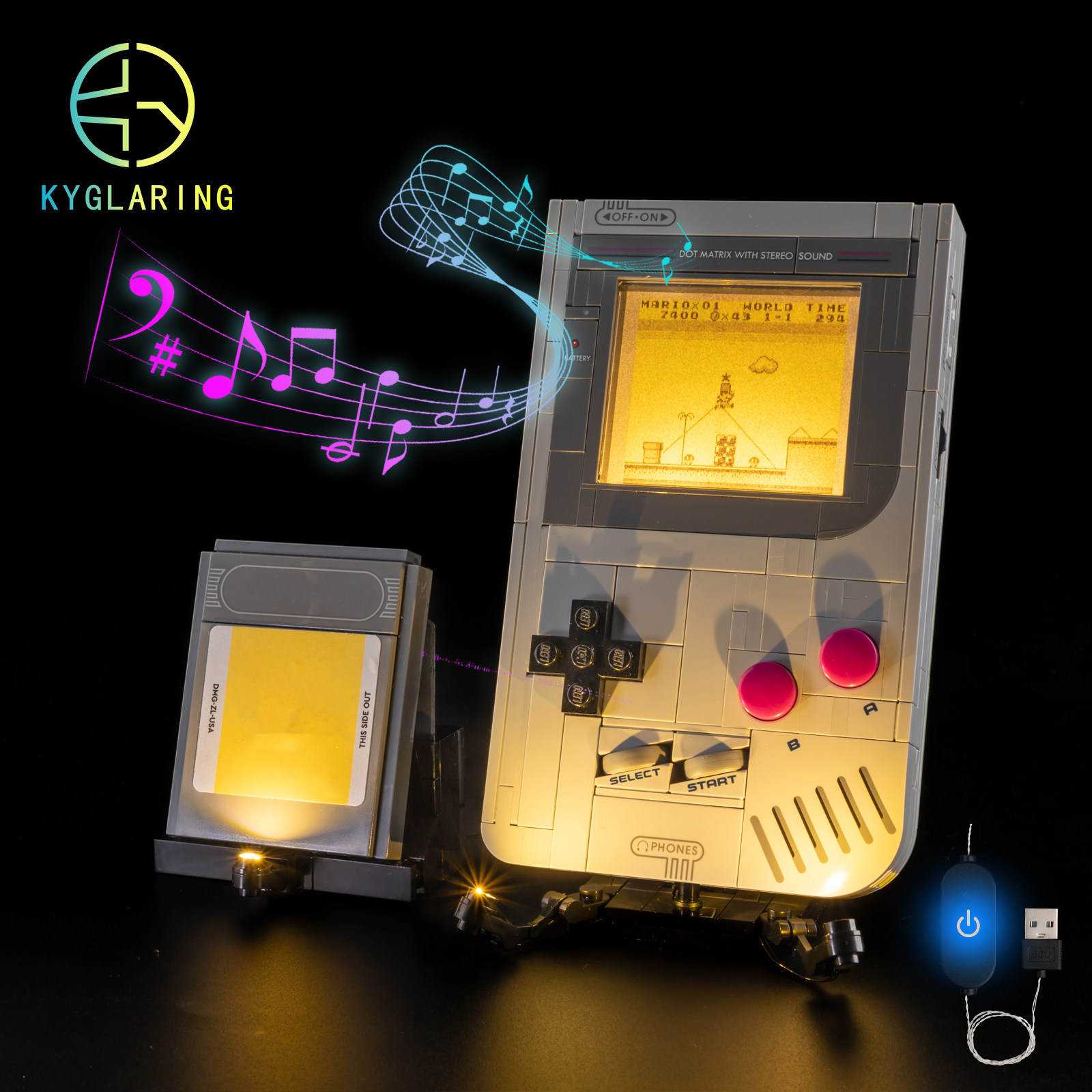 KY可匀适用于乐高72046任天堂GameBoy游戏机LED积木玩具灯饰灯光