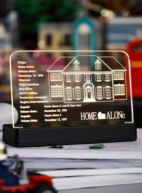 KY可匀适用于乐高21330小鬼当家LED亚克力发光展示铭牌DIY发光MOC