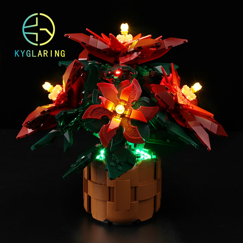 KY可匀适用于乐高ICONS系列10370一品红LED积木玩具灯饰灯光灯组