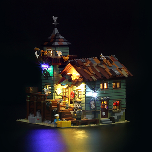 可匀Kyglaring灯饰适用于乐高21310渔夫小屋灯饰灯光灯组