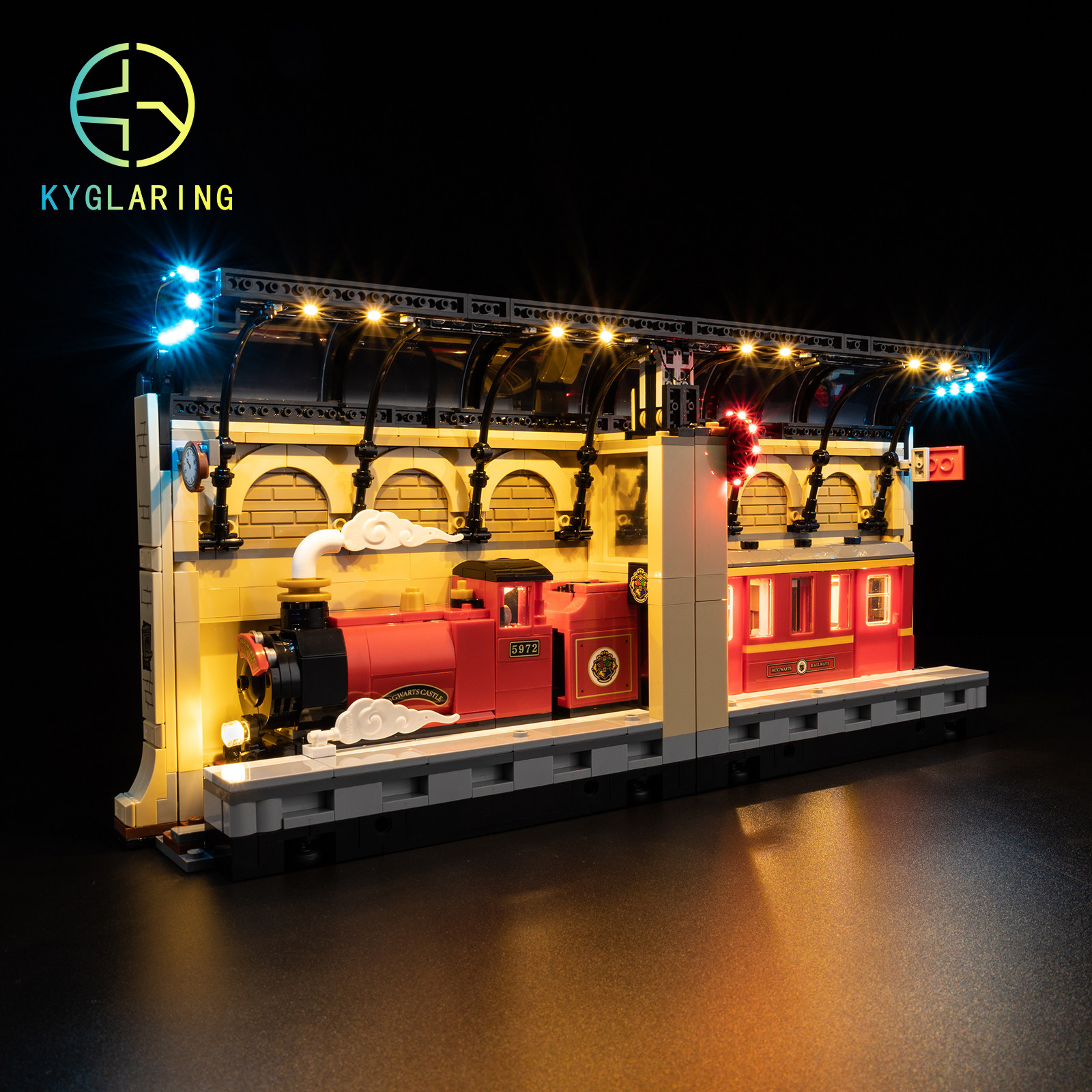 KY可匀适用于乐高76450书架装饰霍格沃茨特快列车LED积木玩具灯饰