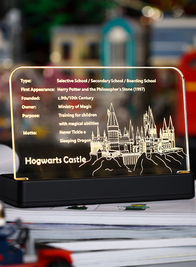 KY可匀适用于乐高71043哈利波特霍格沃茨城堡LED亚克力发光铭牌