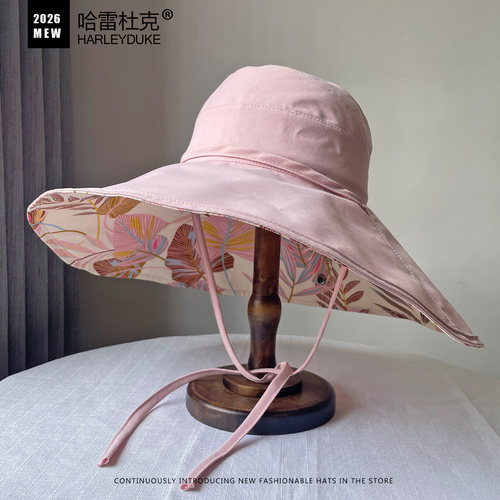 夏季空顶大檐全脸防晒折叠遮阳帽