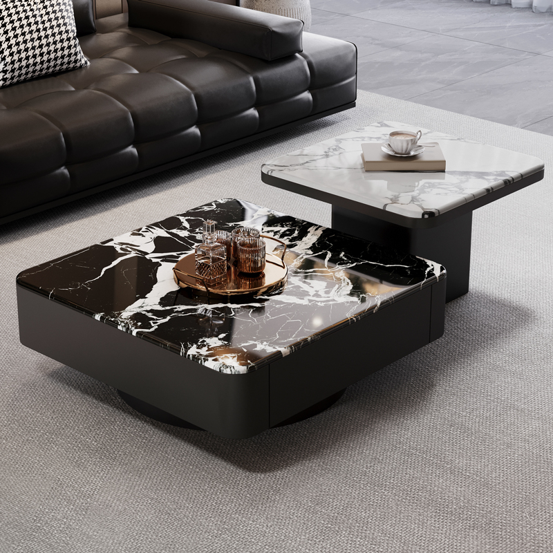 意式轻奢超晶实木茶几客厅家用简约茶桌高端微晶茶几2025新款茶几