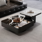 意式 轻奢超晶实木茶几客厅家用简约茶桌高端微晶茶几2025新款 茶几