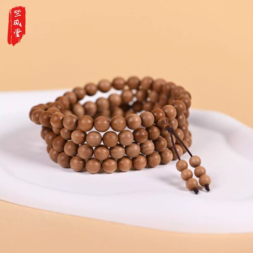 老山檀香8mm108顺纹浮水念珠手串