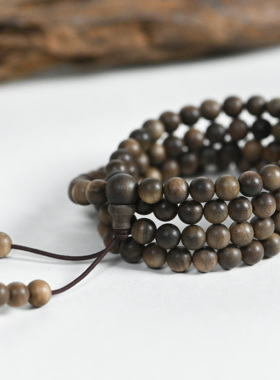 【阴沉老山檀1横纹】竺6*108列pm印度正区老山檀香阴沉念珠手串