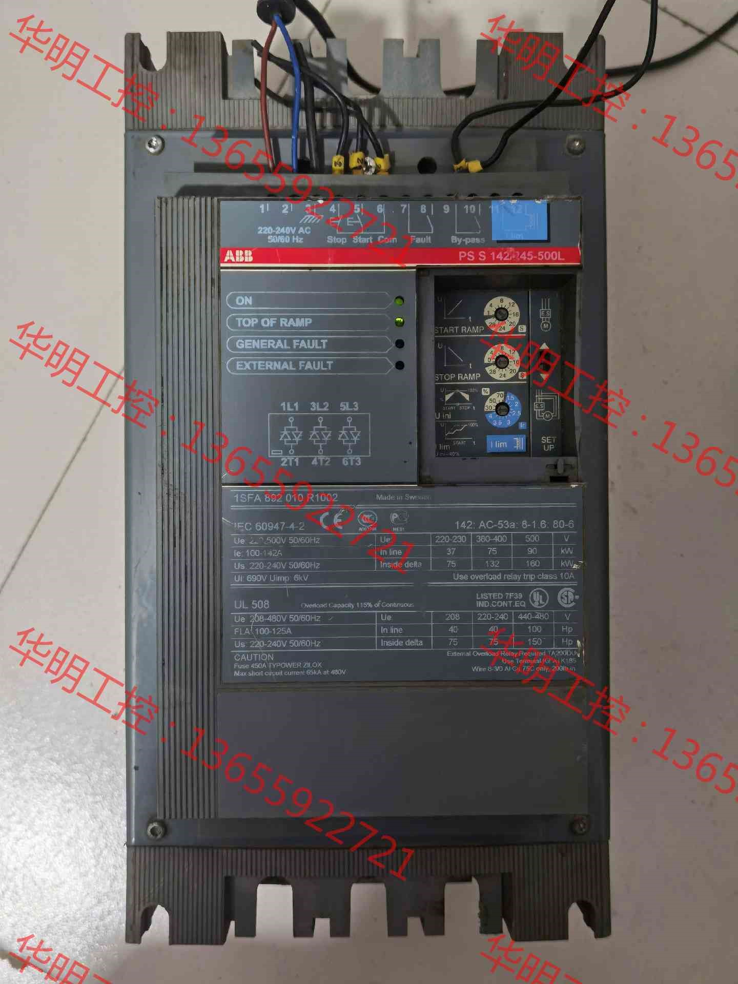议价 拆机ABB 75kw软启动器，型号：PS S 142/245