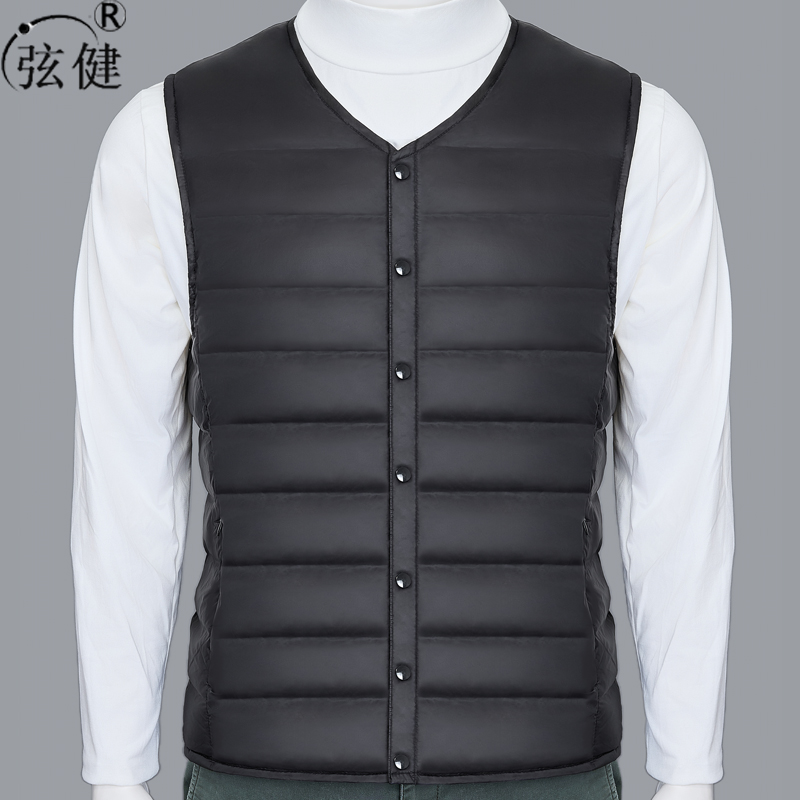 弦健轻薄羽绒马甲男轻柔厚实