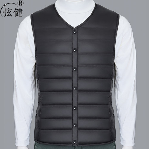 弦健轻薄羽绒马甲男轻柔厚实