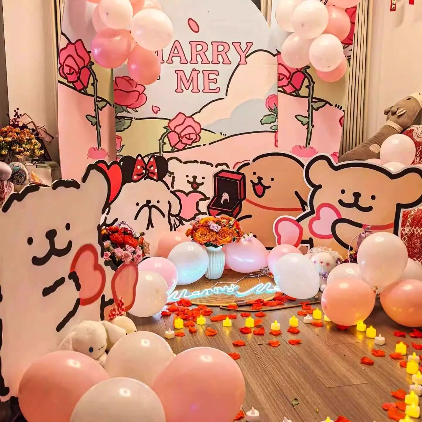 七夕情人节求婚线条小狗室内布置装饰氛围感浪漫表白KT板仪式感,节庆用品/礼品,装扮布置套餐,淘宝优惠券,粉丝福利购,淘宝优惠卷