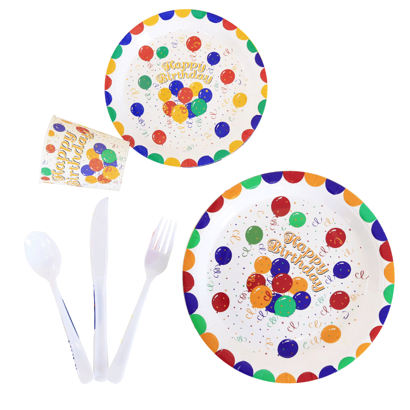 纸盘一次性生日布置甜品台摆件