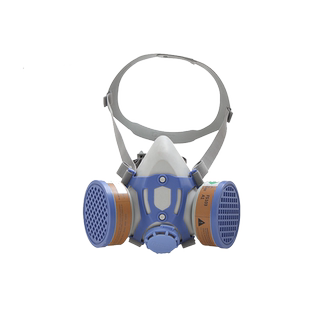 华信双效防尘毒面具防护喷漆面罩甲醛农药化工业双头橡胶