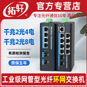 RSTP环网VLAN管理 拓轩工业级WEB管理型千兆2光4电环网交换机简单网管2光8电光纤收发器ERPS