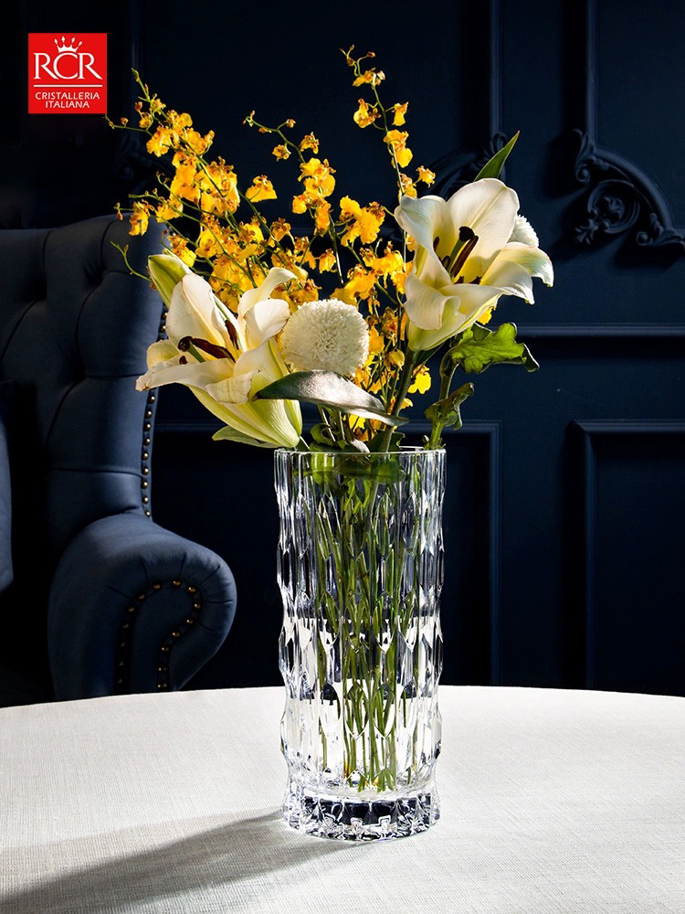 RCR意大利进口水晶玻璃花瓶家居摆件现代简约餐桌客厅装饰品礼物