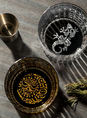 意大利RCR水晶玻璃杯威士忌酒杯套装家用创意杯图腾洋酒杯子礼盒