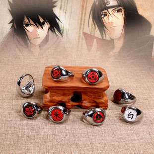 火影晓组织cosplay道具万花筒写轮眼宇智波鼬朱字玉戒指指环