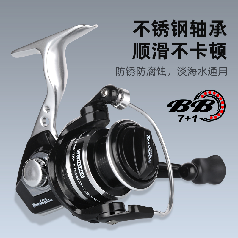 德岛渔轮全金属线杯纺车轮迷你小鱼轮路亚矶竿筏钓轮无间隙微物轮