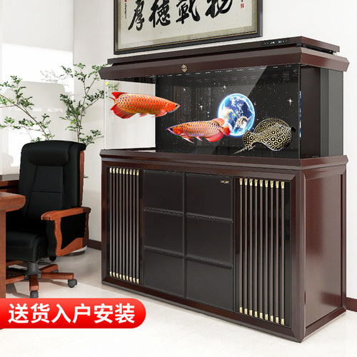 森森大型龙鱼缸超白玻璃底过滤