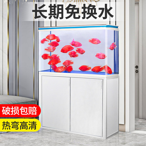 热弯无边底滤水族鱼缸森森生态缸