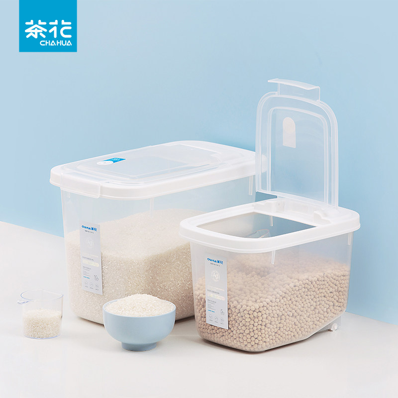 茶花抗菌米桶家用厨房收纳米缸米罐米箱面粉储存密封防潮防尘20斤,厨房/烹饪用具,米桶/米缸,淘宝优惠券,粉丝福利购,淘宝优惠卷