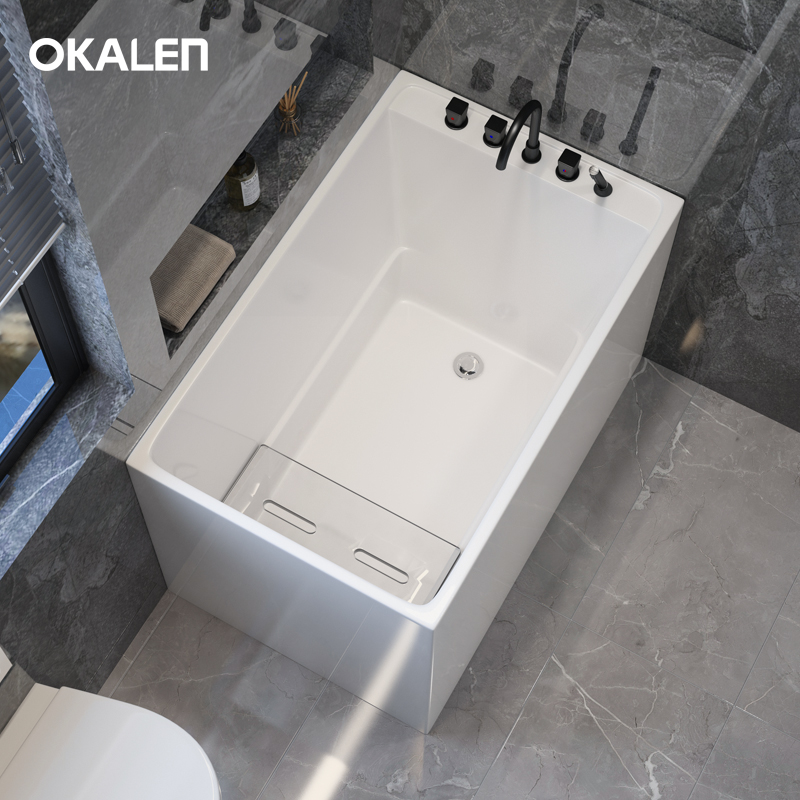 欧凯伦浴缸家用简约小户型日式亚克力坐凳加深成人坐泡式泡澡盆