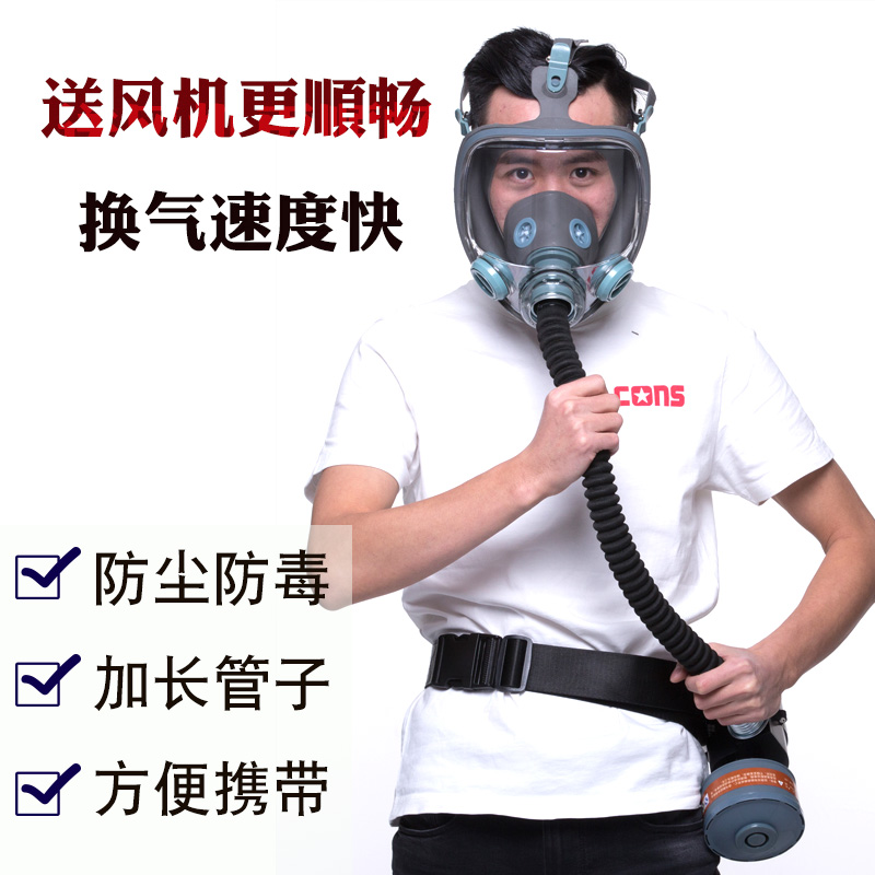 防毒面具透气化工喷漆工业农药实验室双箭龙700面罩可配电动送风