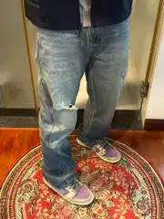 2025 Retro New Style Ripped American-Style Trendy Brand Jeans Washed and Distressed Vintage Cleanfit Jeans for Men and Women