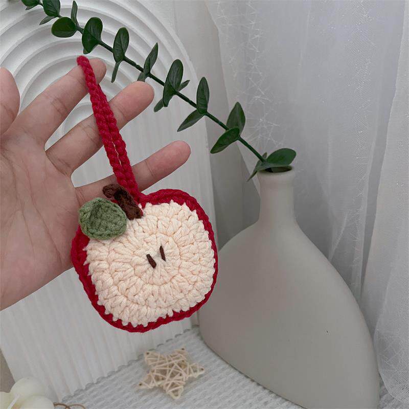 Tao桃手工钩针编织苹果耳机包新年平安收纳包礼物钩织材料包成品
