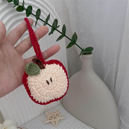 Tao桃手工钩针编织苹果耳机包新年平安收纳包礼物钩织材料包成品