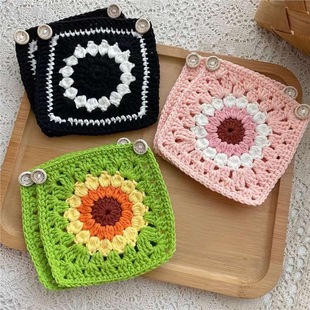 成品包邮手工汽车方向盘保暖可爱保护套编织针织方向盘套冬季网红