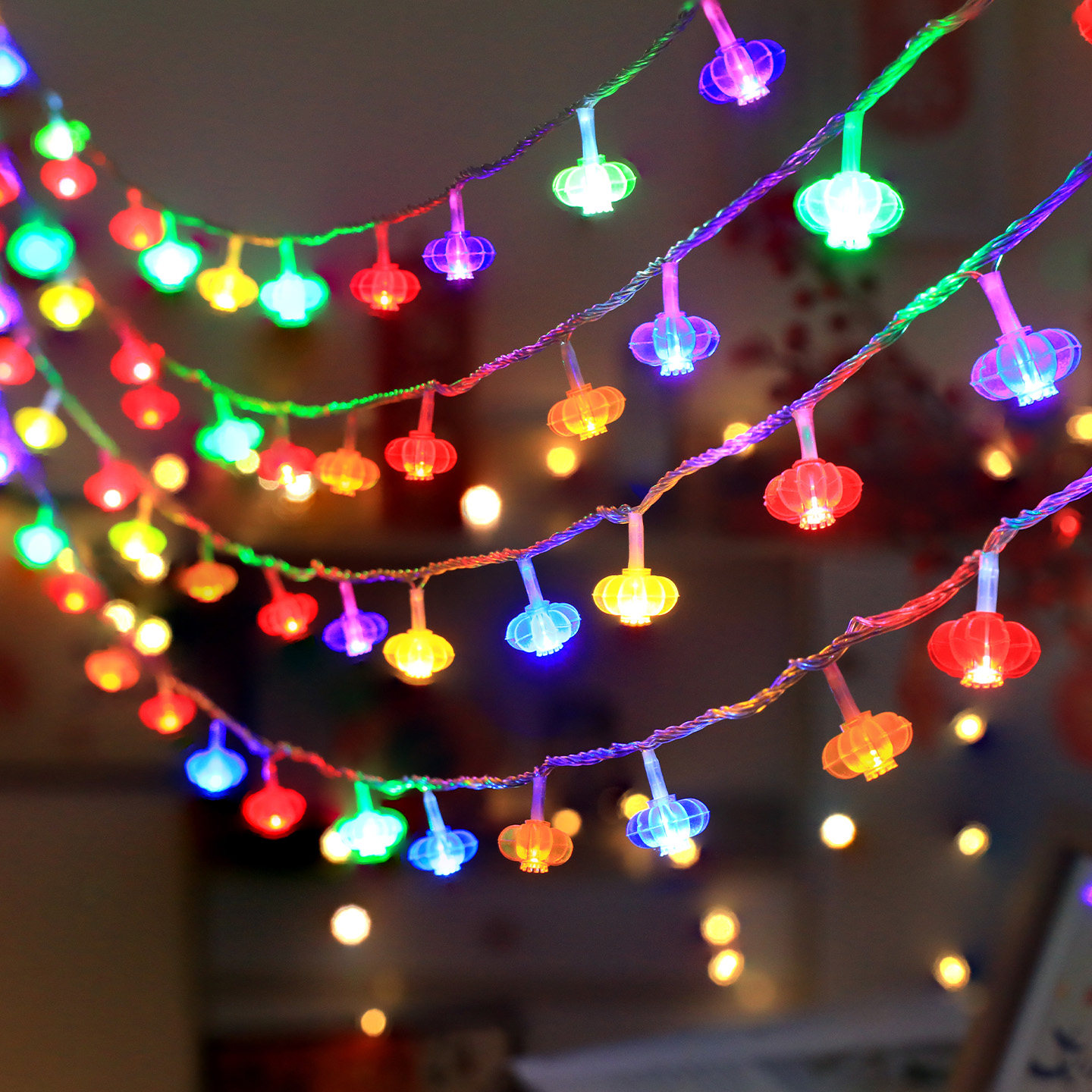 过年新年氛围小彩灯闪灯串灯七彩灯笼福字春节气氛2026新款装饰灯