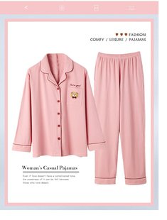 全棉2022年休闲可外穿 家居服套装 100%纯棉睡衣女士春秋长袖 加大码