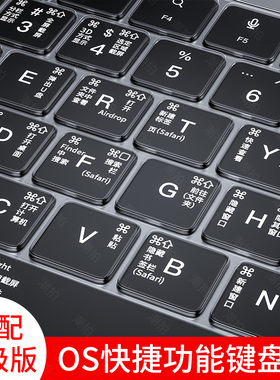 适用macbookpro苹果电脑air13寸键盘膜mac笔记本2025macbook保护贴13.6快捷键14透明2024功能15.3超薄16套M4