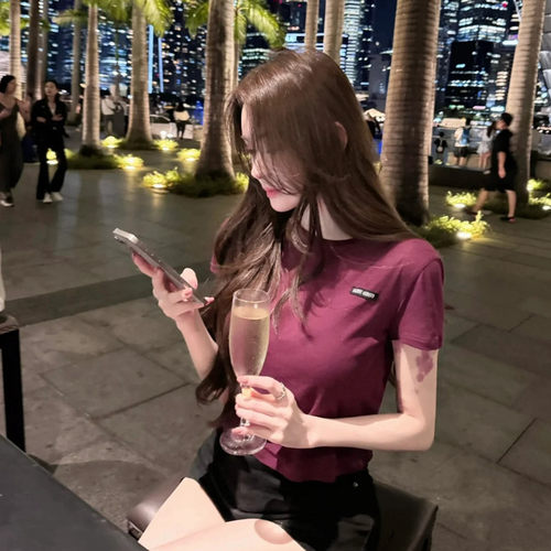 莓紫色薄款显白纯欲气质