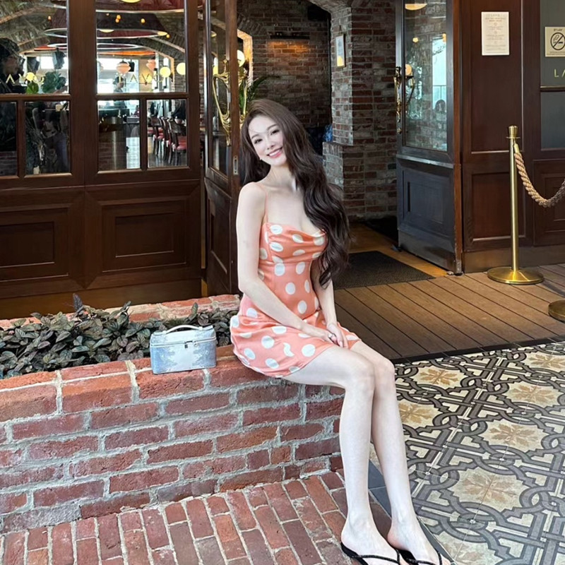 奢华名媛性感吊带裙仿真丝