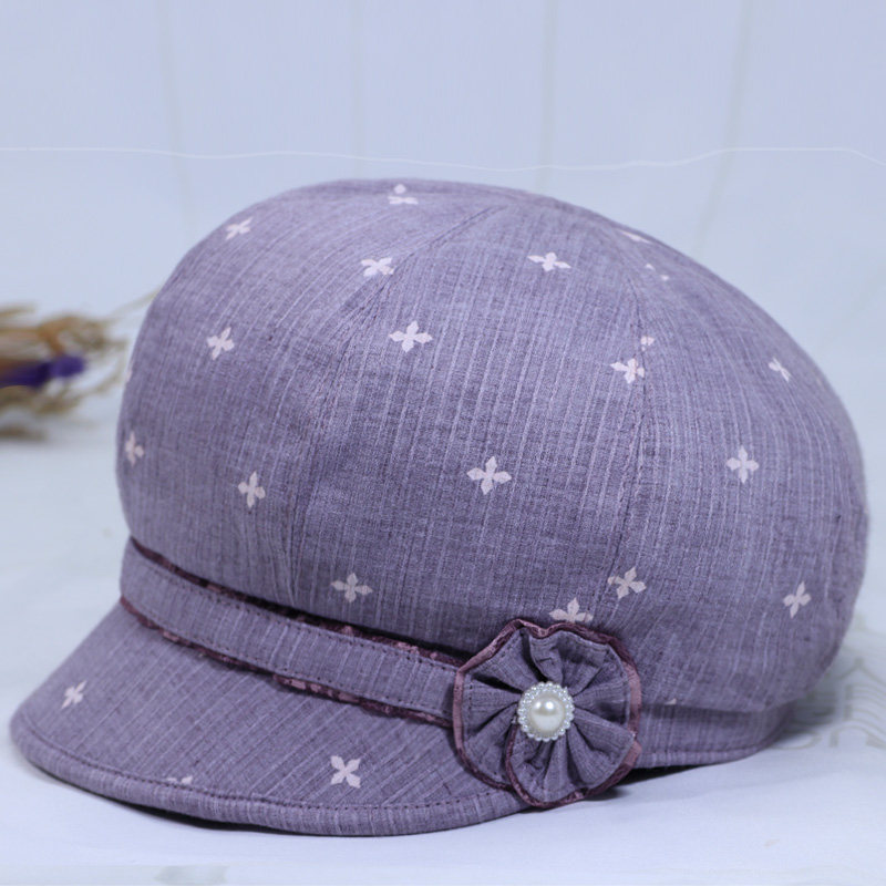 春秋天女士帽子中老年妈妈薄款奶奶布帽夏季老人休闲鸭舌帽时装帽