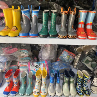 鲨鱼恐龙汽车小童处理儿童卡通雨靴四季 男童雨鞋 特价 男 瑕疵款