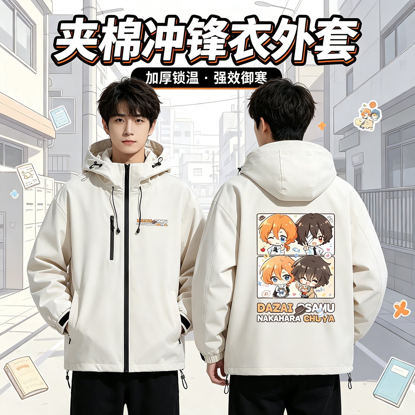 连帽秋冬新款宽松防风冲锋衣