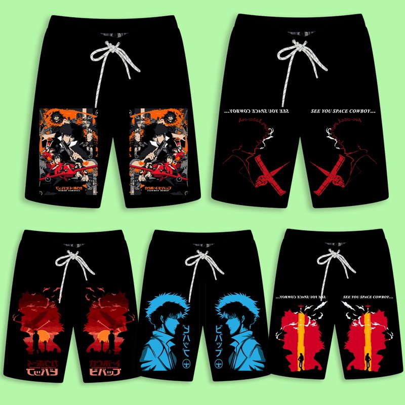 二次元动漫周边星际牛仔夏季短裤潮流青年男生休闲五分海边沙滩裤