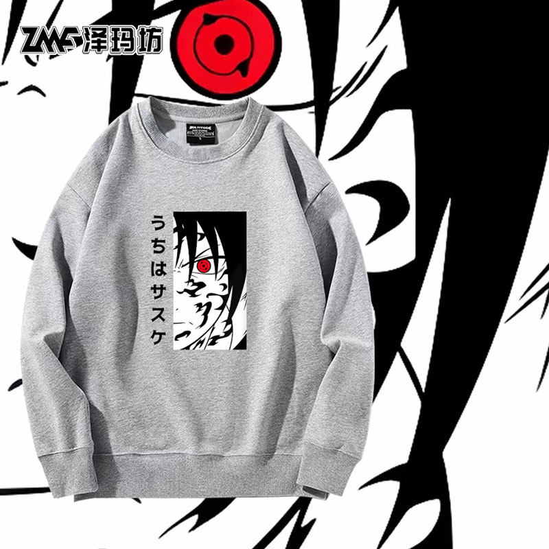 日系动漫周边长袖火影忍者联名圆领卫衣男女秋冬二次元痛衣服宽松