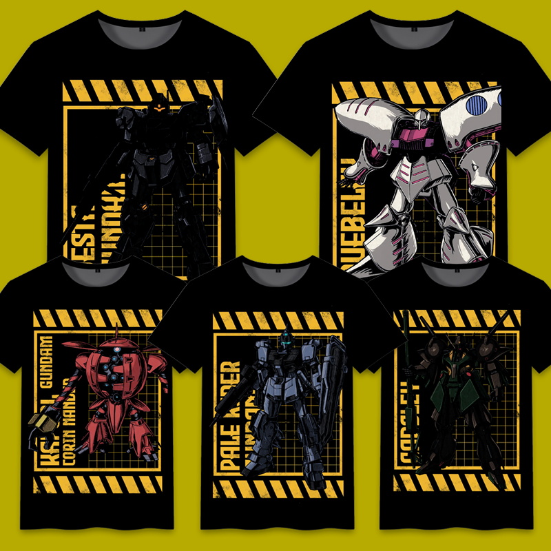 动漫游戏周边机GUNDAM动战士高达联名扎古短袖大童休闲T恤男衣服