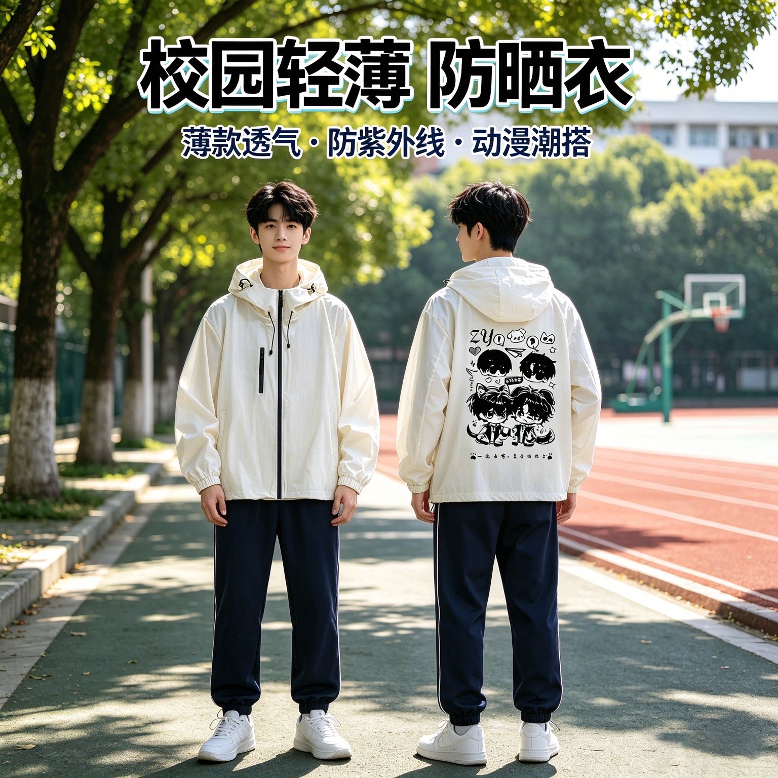 夏季轻薄亲肤连帽防晒衣