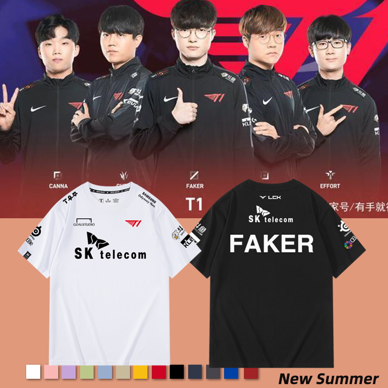 skt队服T1战队Faker比赛短袖